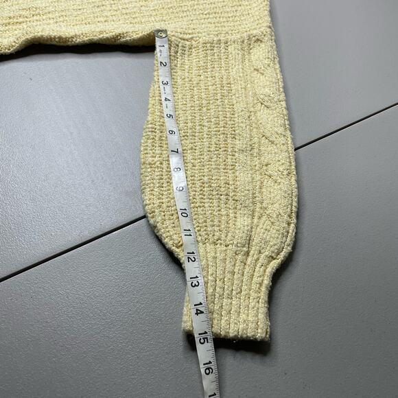 So Pullover Sweater Cable Knit Hi-Low Cropped Long Sleeve Butter Yellow Junior M - Picture 10 of 10